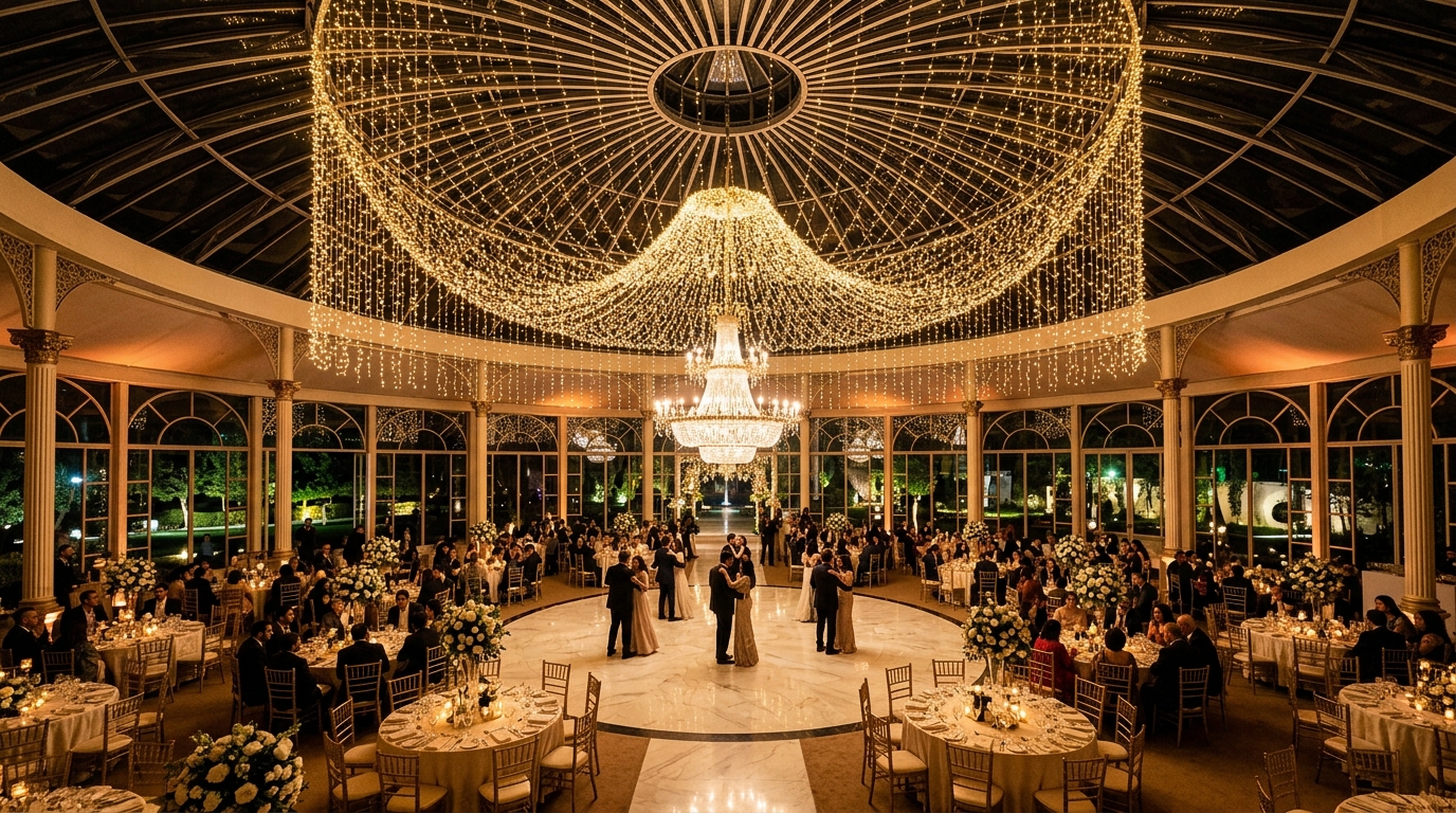 Interior Fairy Light Waterfall Canopy